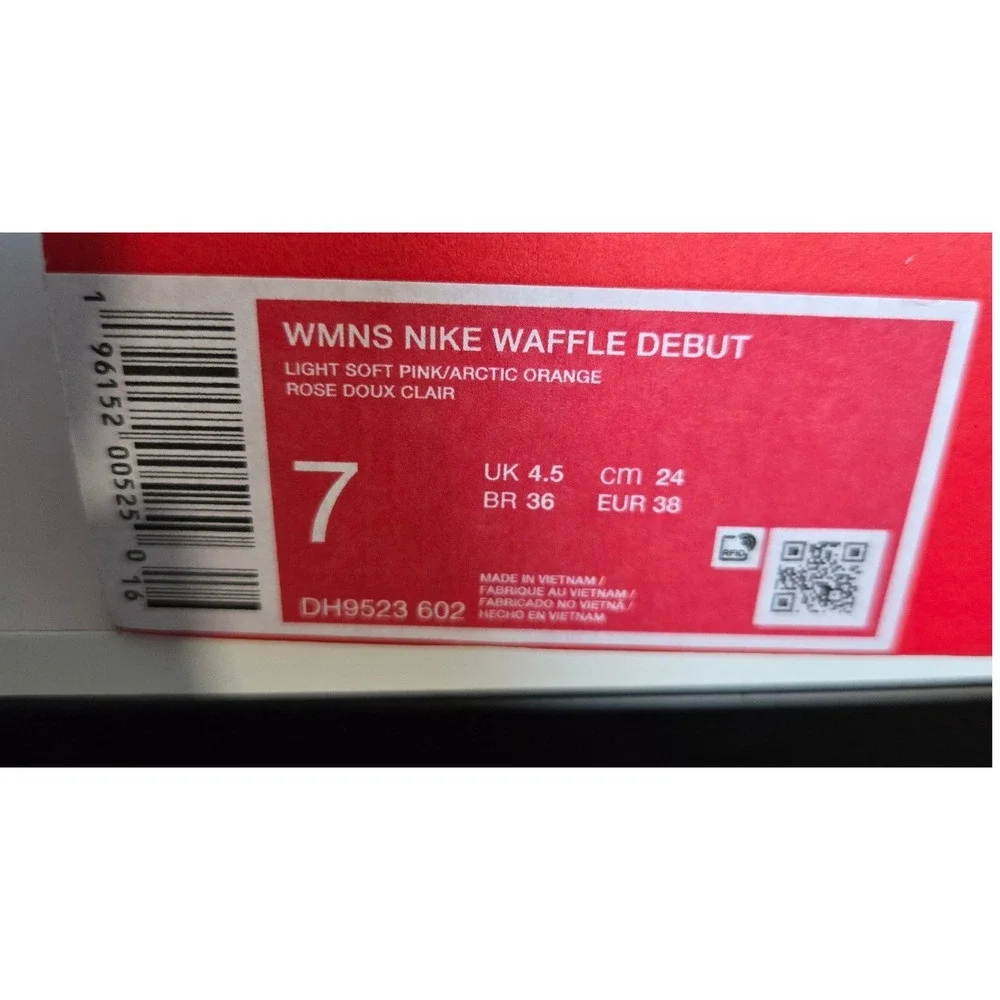 Nike Waffle Debut Womens Light Soft Pink Arctic Orange DH9523-602 Size 7 NEW